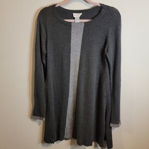Soft Surroundings Cotton Viscose Blend Gray Sweater Tunic Size Small
